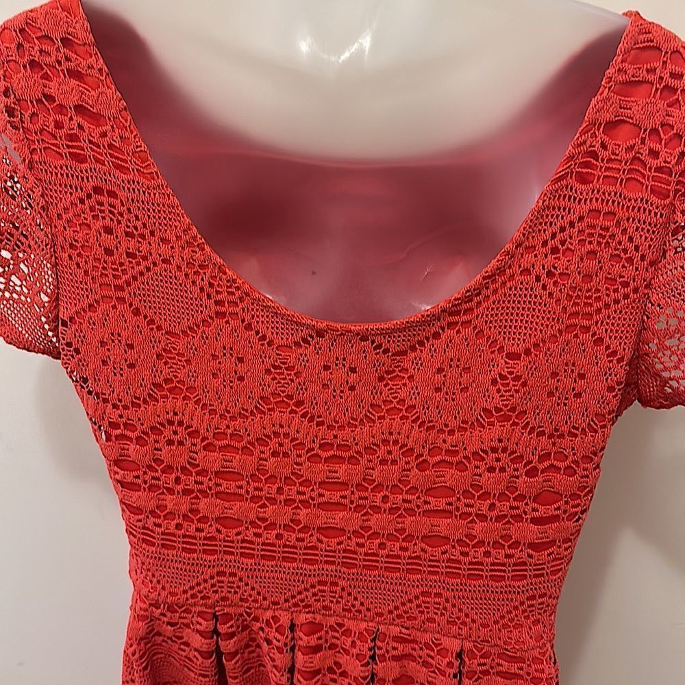 Madison Leigh Coral Melon MIDI sheath dress size 10 - Picture 6 of 8